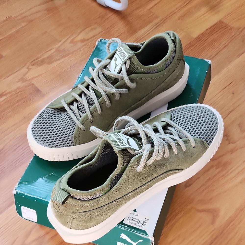 Puma Sage Green Mesh Sneakers